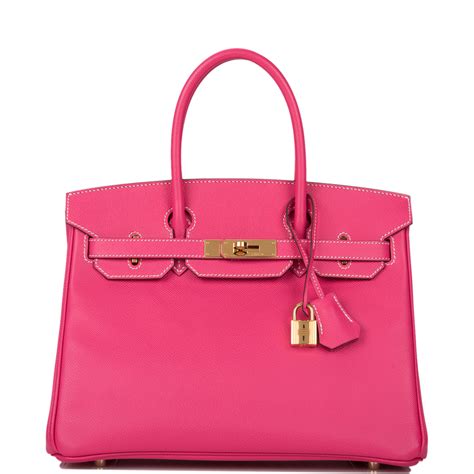 ROSE TYRIEN BIRKIN 30CM IN EPSOM LEATHER .